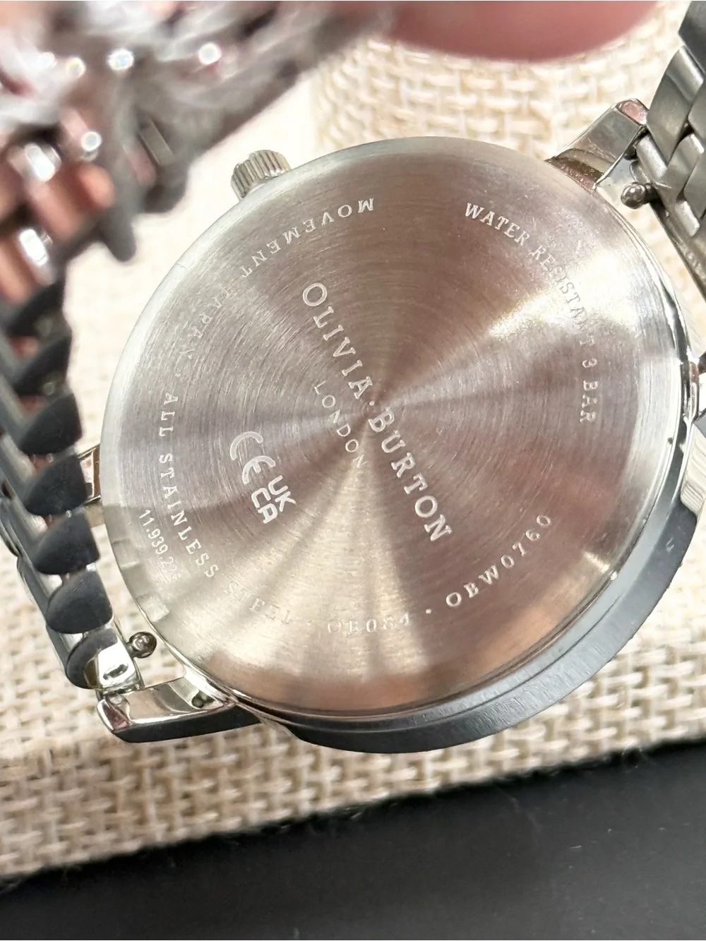 Olivia Burton White Demi Glitter Dial Sparkle Bezel Watch (Model OB16GD68)